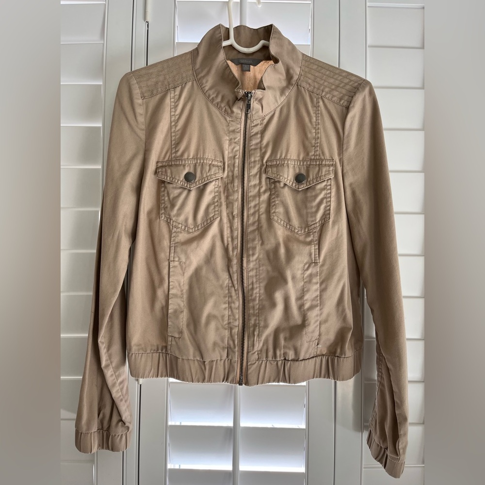 RUBBISH Tan Long Sleeve Zip Up Jacket Size Large